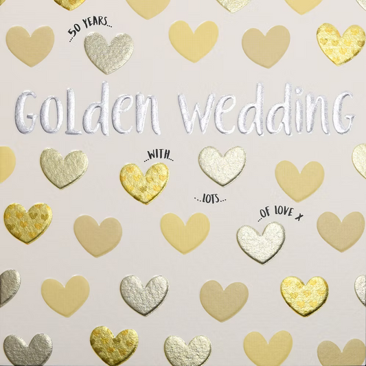 Wendy Jones-Blackett Golden Anniversary (Hearts) Card