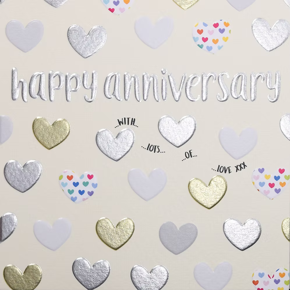 Wendy Jones-Blackett Anniversary (Hearts) Card