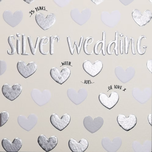 Wendy Jones-Blackett Silver Anniversary (Hearts) Card