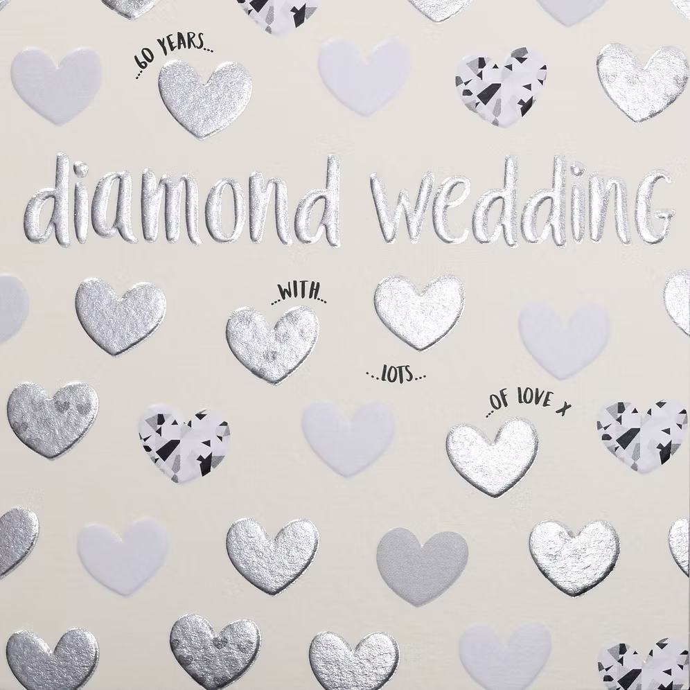Wendy Jones-Blackett Diamond Anniversary (Hearts) Card
