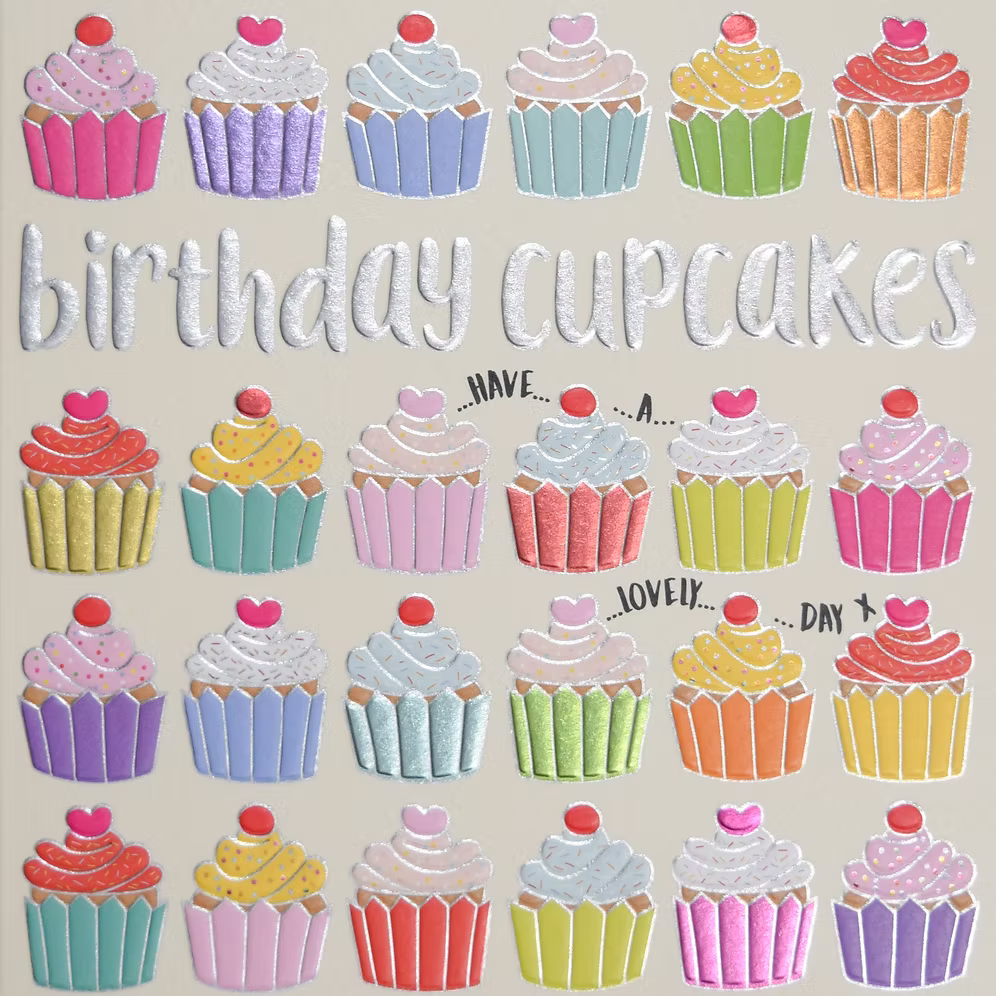 Wendy Jones-Blackett Happy Birthday (Cupcakes) Card