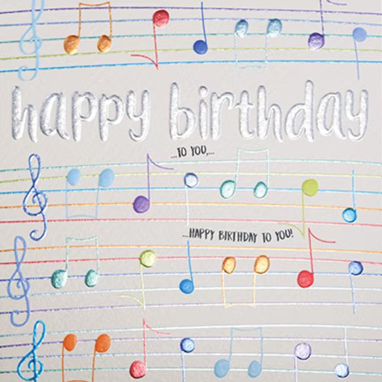 Wendy Jones-Blackett Happy Birthday Musical Notes