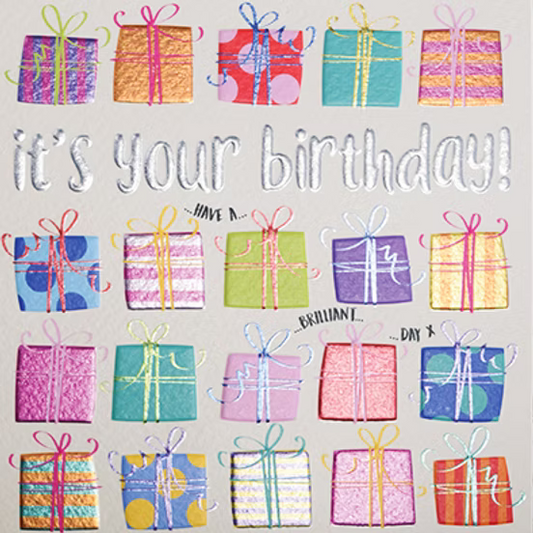 Wendy Jones-Blackett Its Your Birthday (Presents) Card