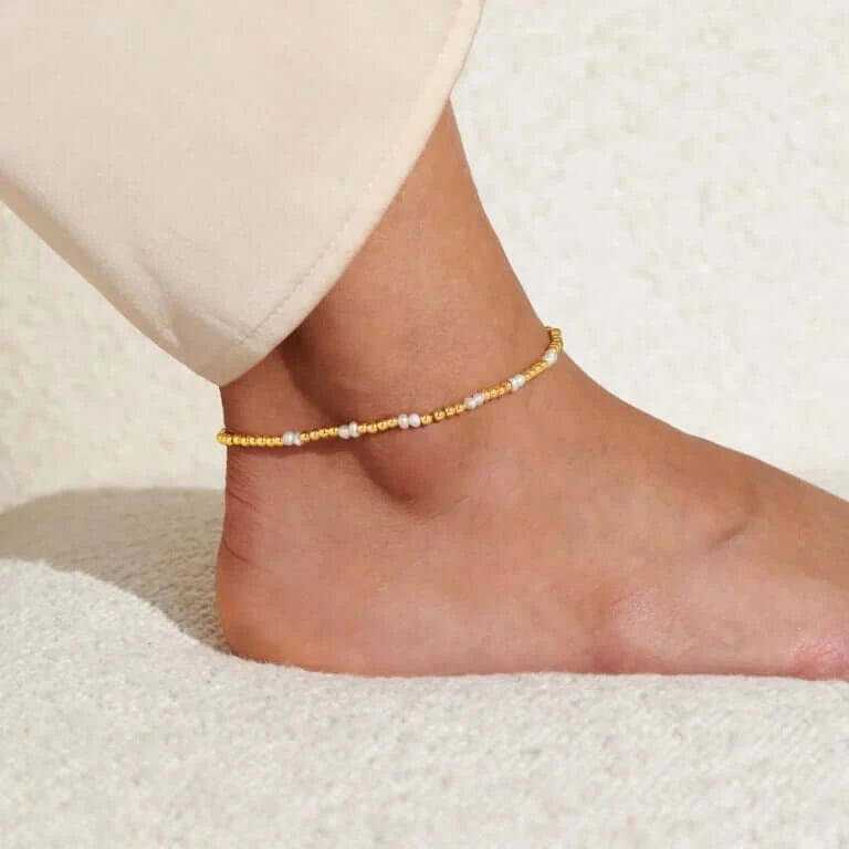 Joma Jewellery Pearl Anklet In Gold Plating