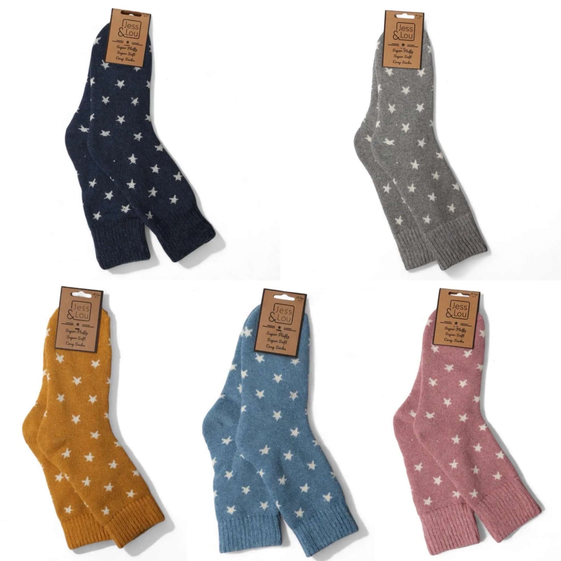 Jess & Lou Stars Ribbed Socks