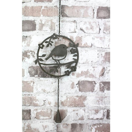 Metal Robin Cutout Hanger With Bell