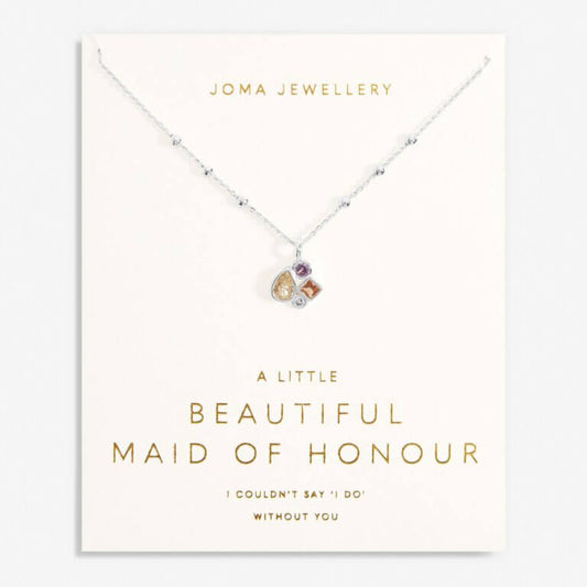 Joma Jewellery Bridal A Little 'Maid Of Honour' Necklace In Silver Plating