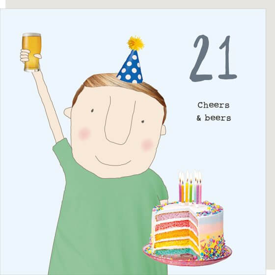 Boy 21 Beers Birthday Novelty Card