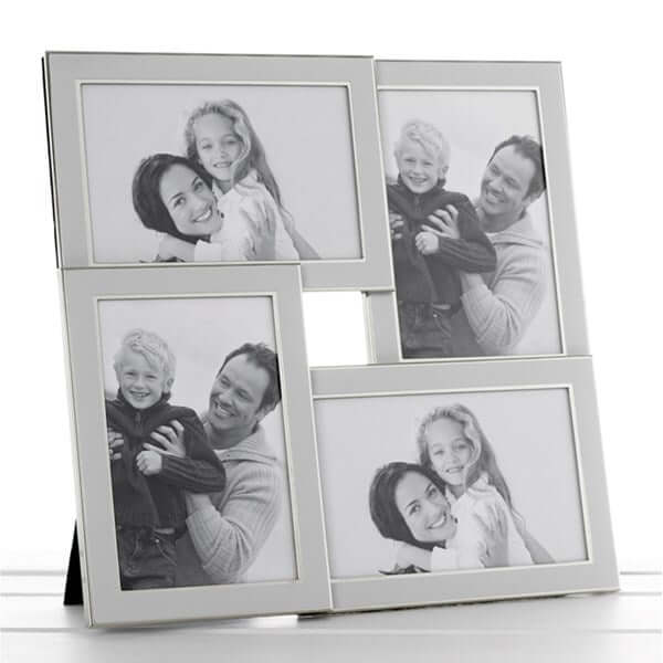 Plain White Silver Promotion Frame 4 Pictures