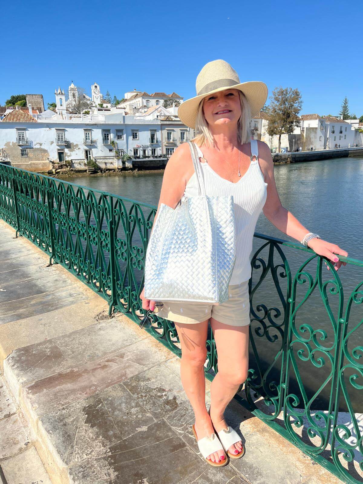 Real Leather Woven Tote Bag