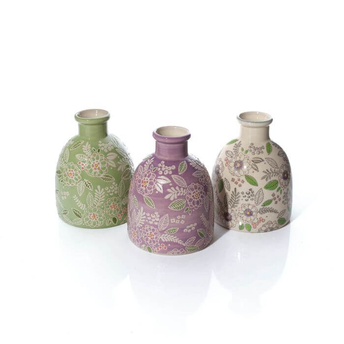 Floral Seranade Decorative Stoneware Assorted Vase