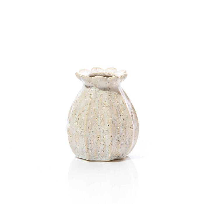 Ceramic Poppy Seed Textured Vase - Small