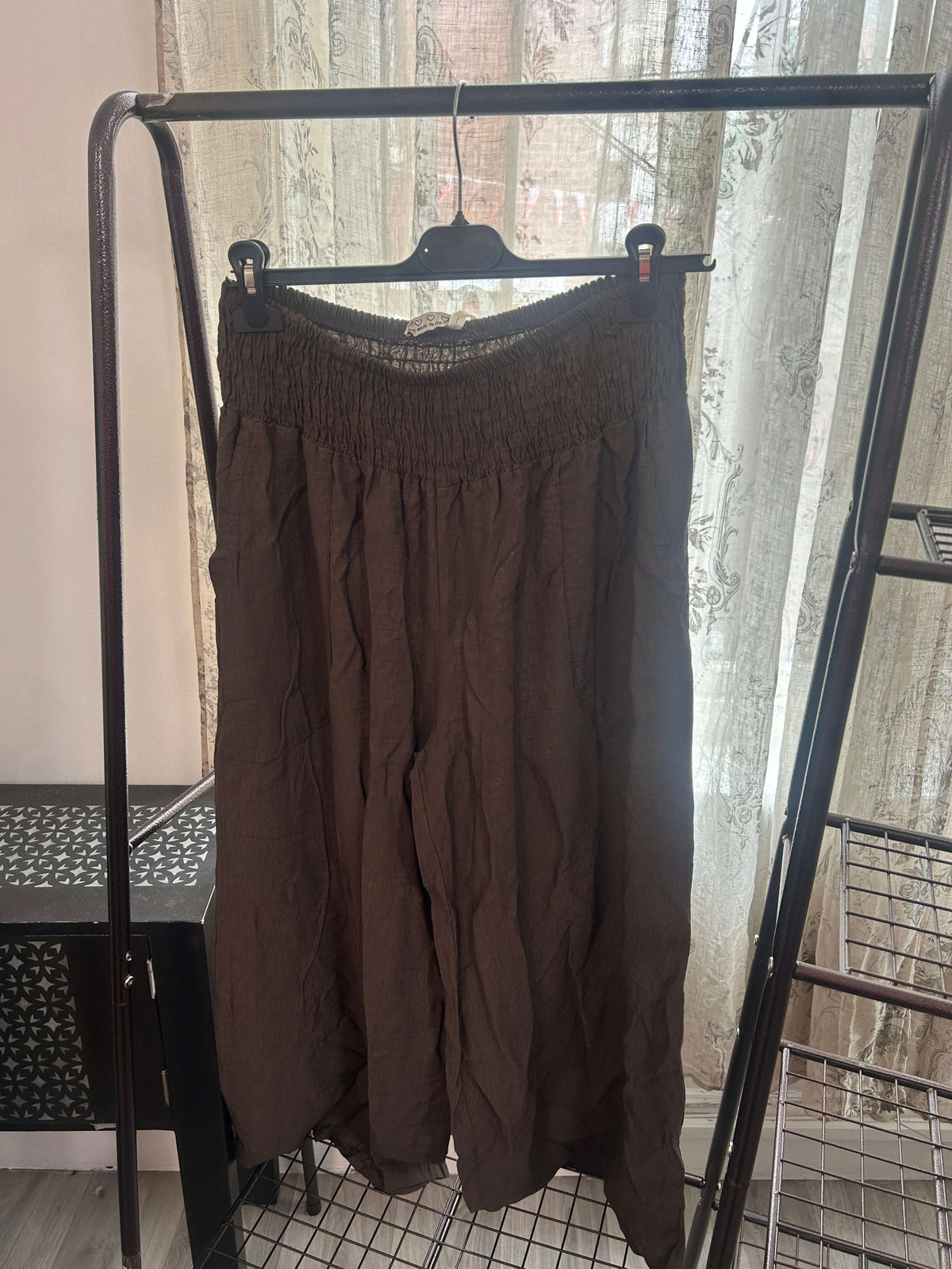 Olive Elasticated Waist Wide Leg Palazzo Trouser