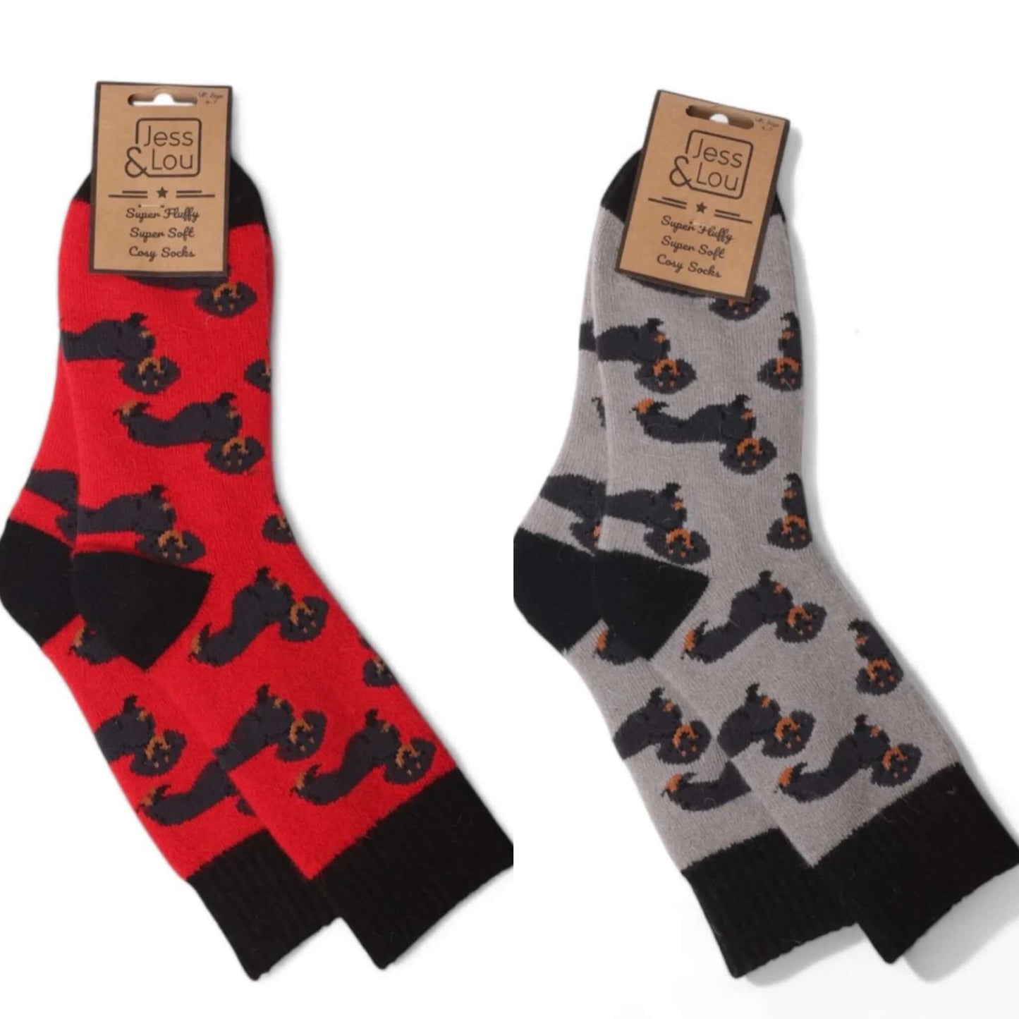 Jess & Lou - Dachshund Ribbed Cosy Socks
