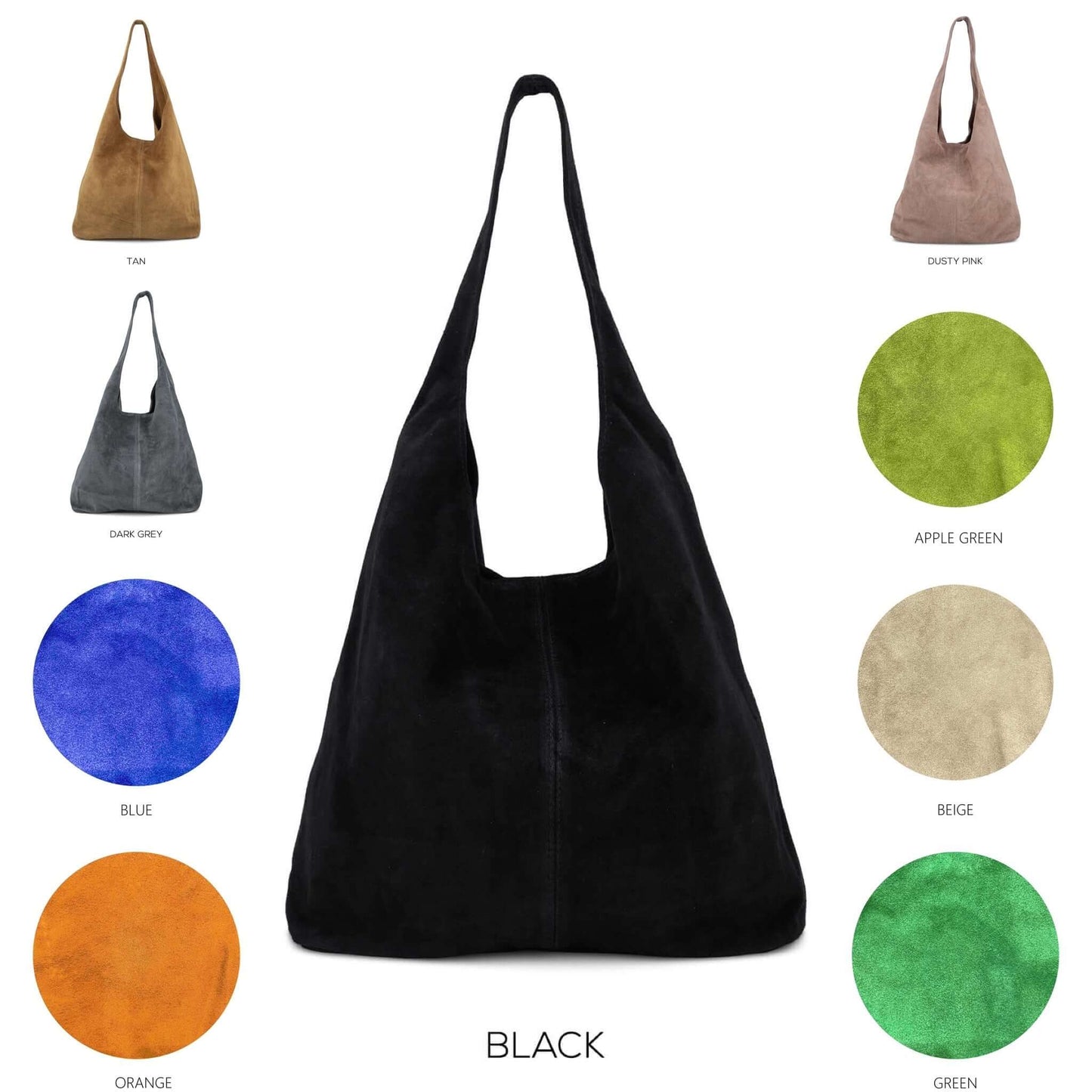 Real Suede Slouchy Hobo Bag