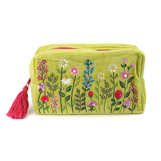 POM925 - Lime velvet meadow washbag