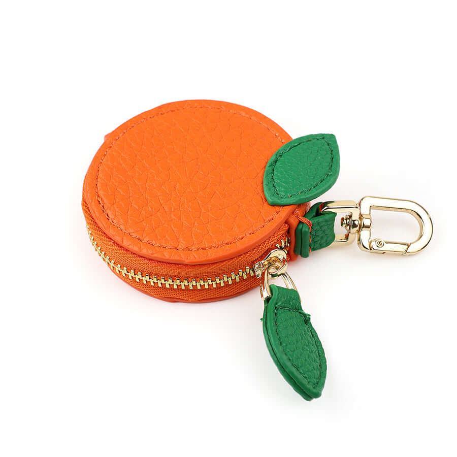 POM925 - Faux leather orange mini purse