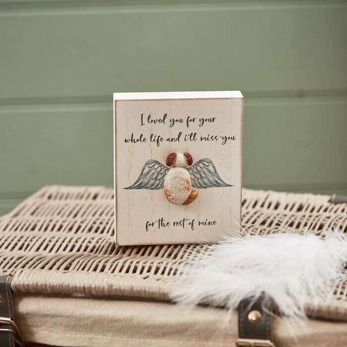 Pebble Dog Wooden Memory Block