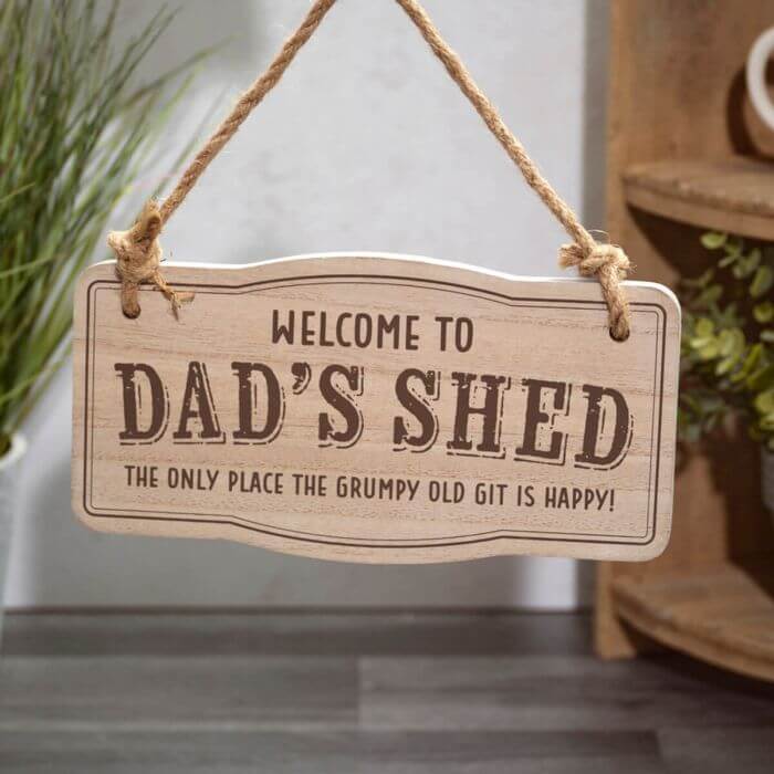 Feathered Fellas Welcome to dads Shed Wooden Plaque