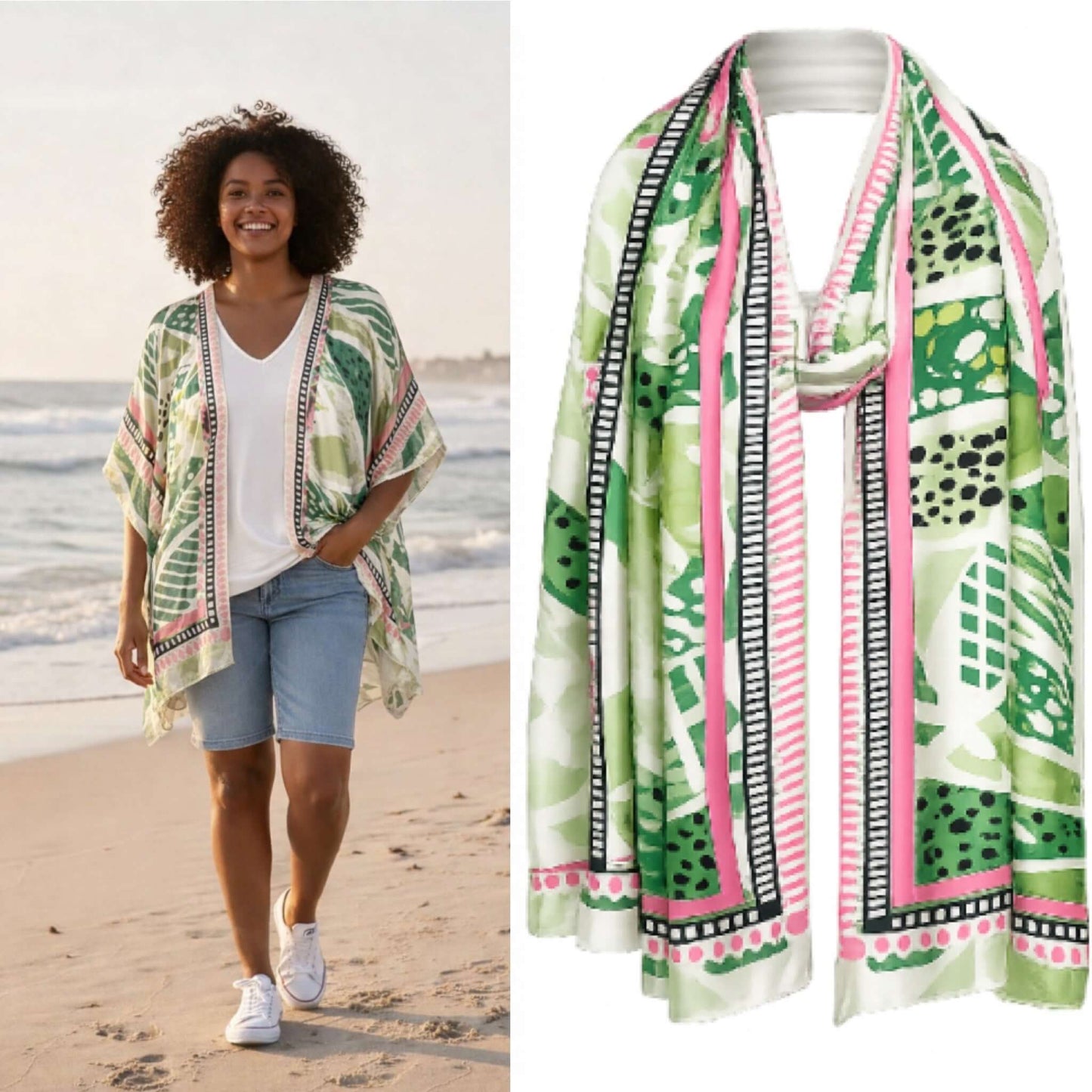 Ladies Jacket Cover Up & Scarf/Sarong Combo