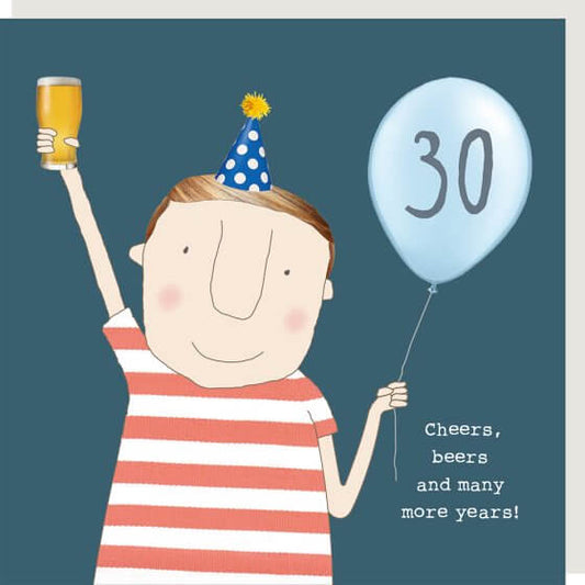 30 Boy Cheers Birthday Novelty Card