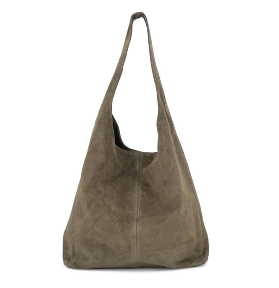 Real Suede Slouchy Hobo Bag