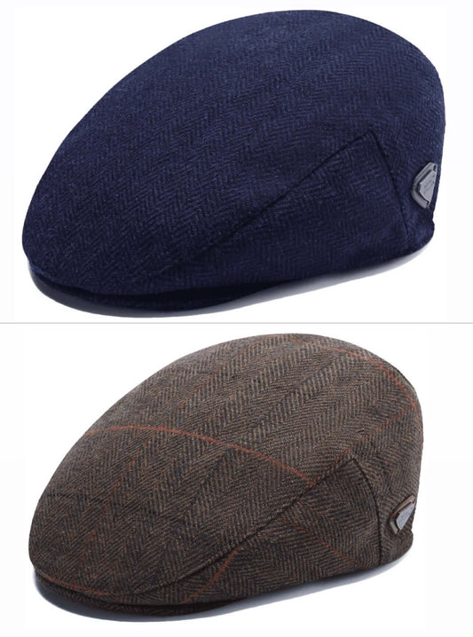 Herringbone Gentlemens Style Flat Cap