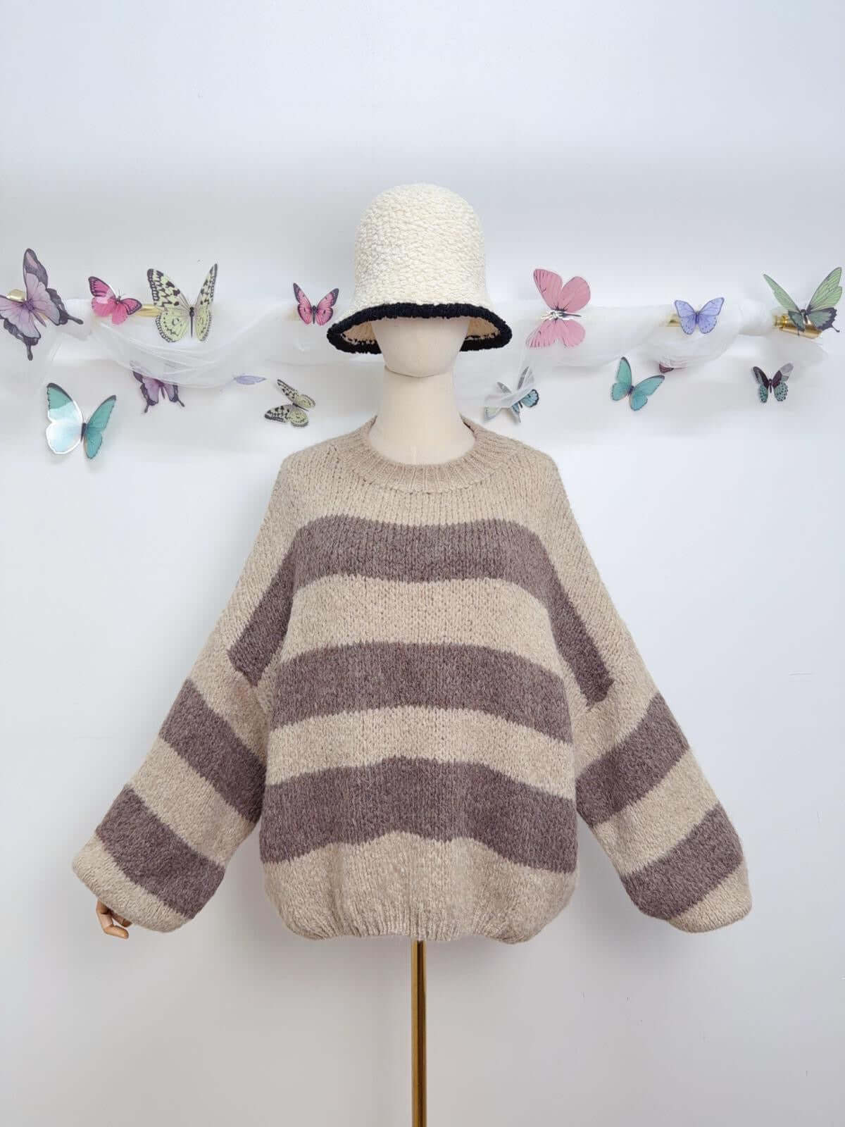 Leena Fluffy Block Stripe Jumper