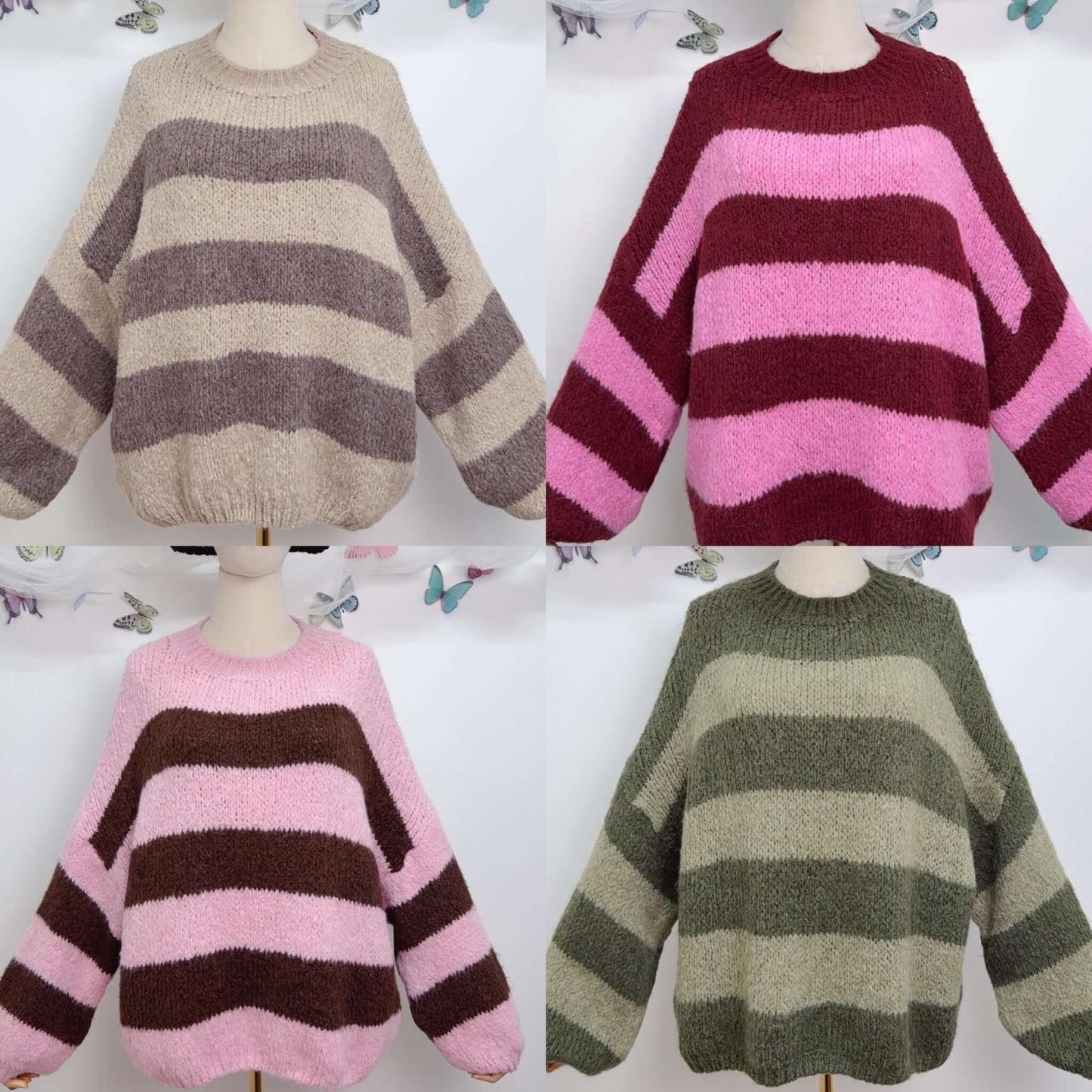 Leena Fluffy Block Stripe Jumper