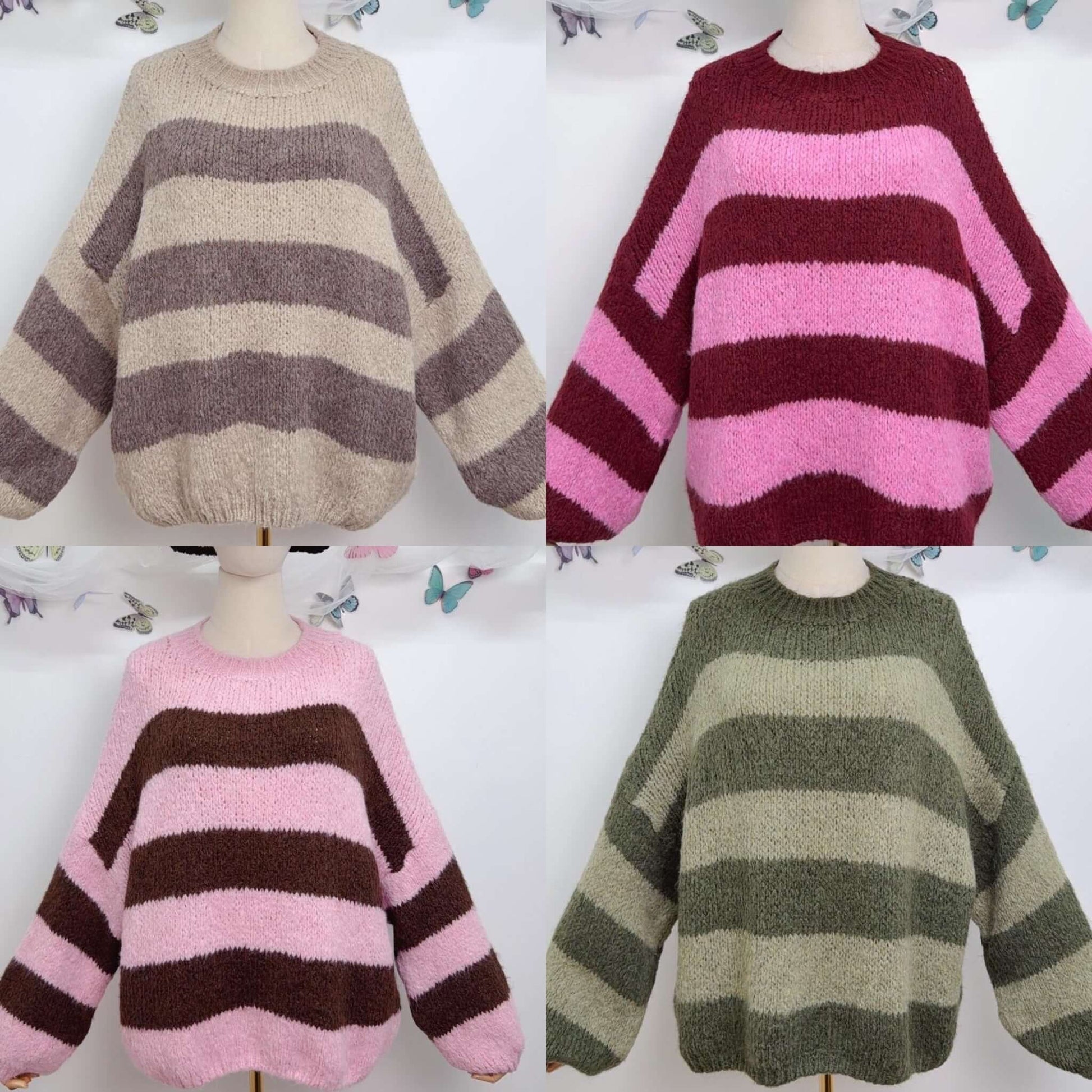 Leena Fluffy Block Stripe Jumper