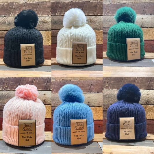 Jess & Lou - Unisex Cable Bobble Hat