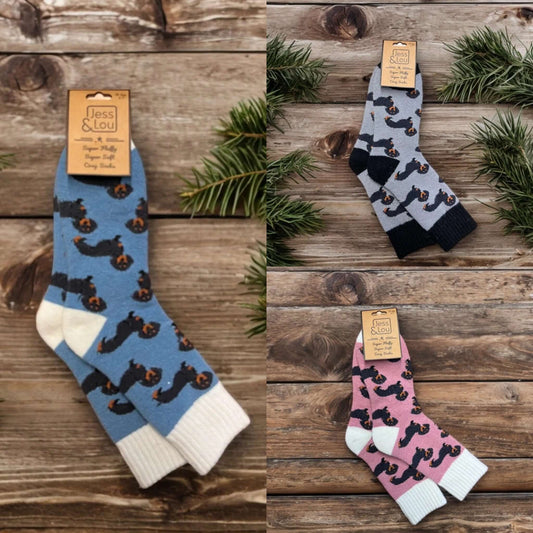 Jess & Lou - Dachshund Ribbed Cosy Socks