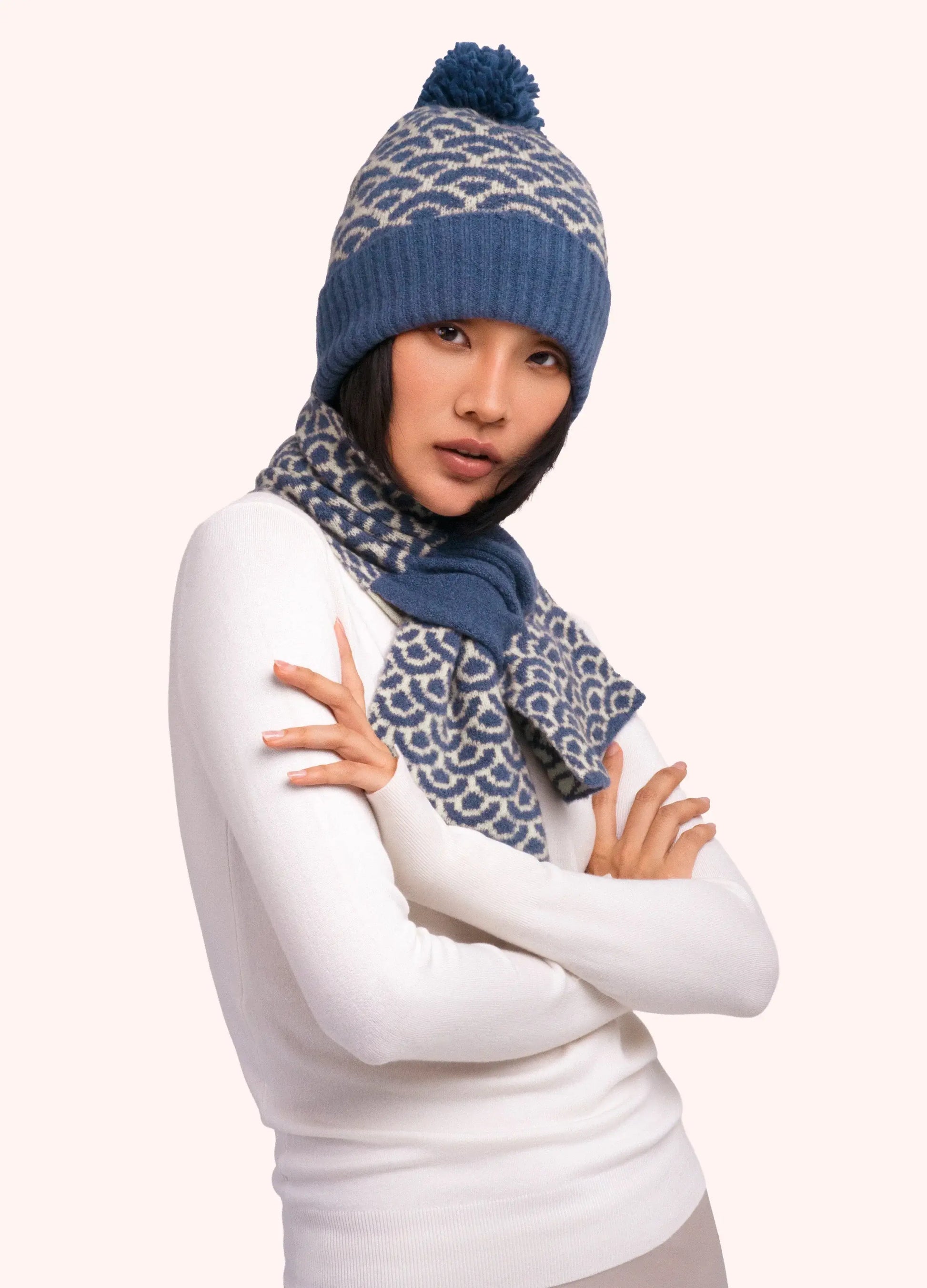 Powder Design AGATHA Pompom Hat - Denim