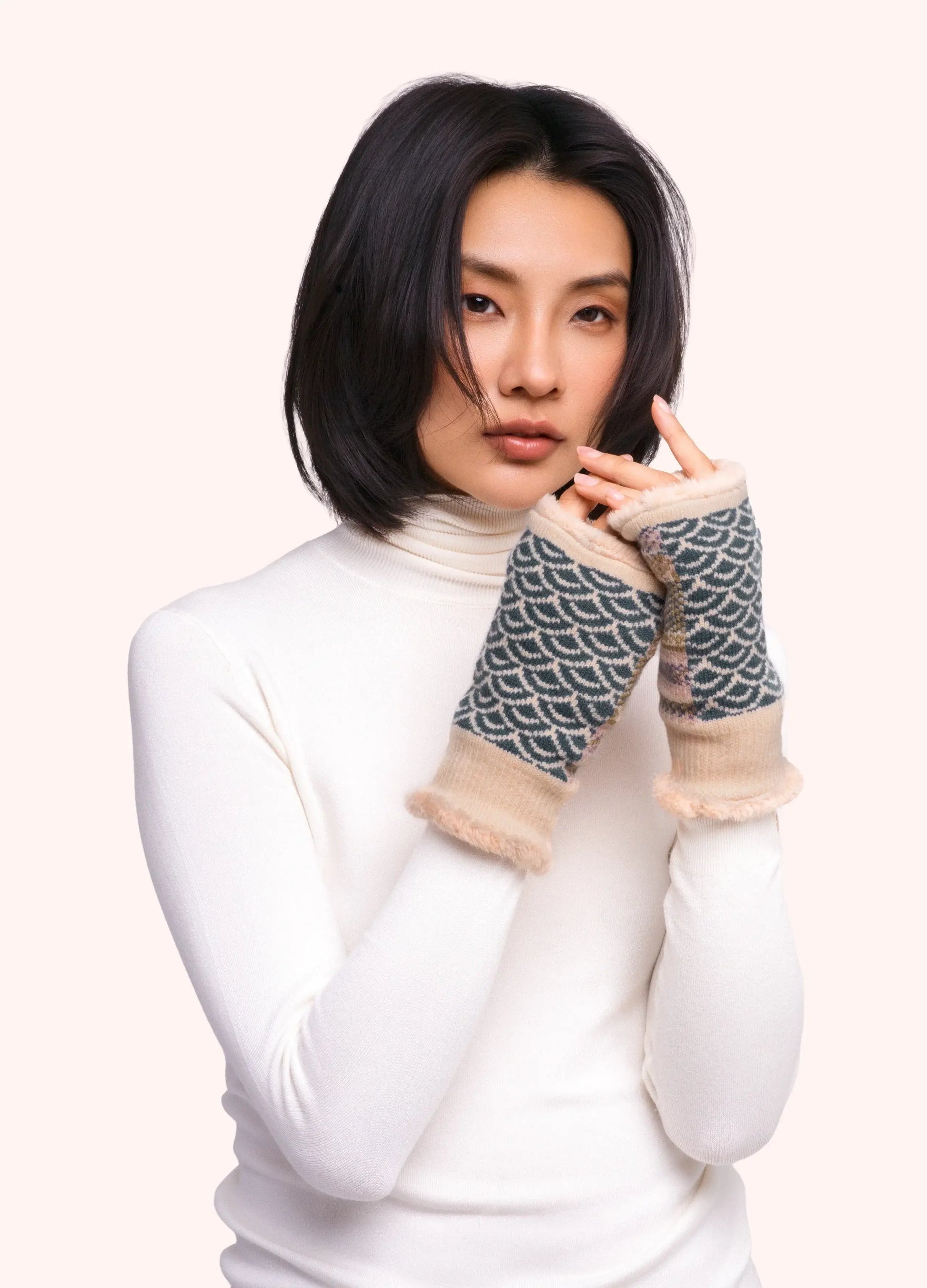 Powder Design AGATHA Wrist Warmers, Mittens - Denim