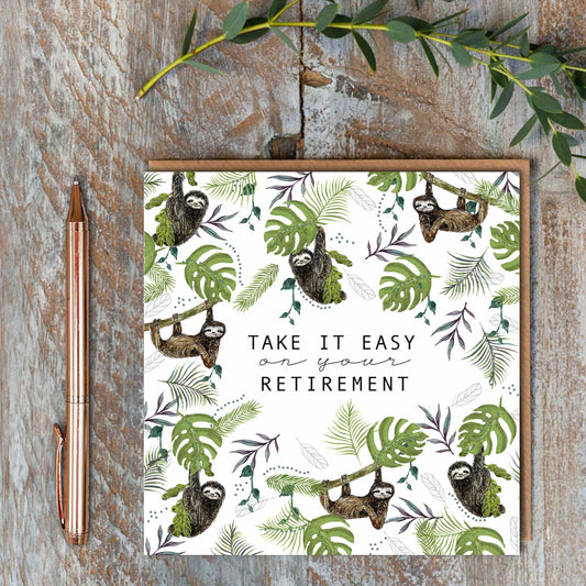 Happy Retirement 'Sloth' Card (Cello-Free)