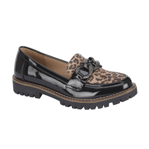 Shoes by Emma - Bombay Black Patent/Leopard Ladies Shoe