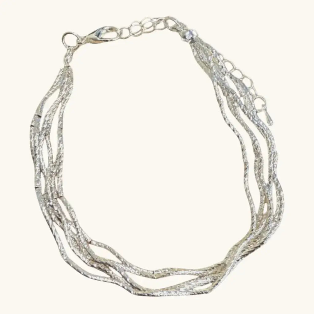 Jess & Lou - Multi-Strand Twisted Wire Bracelet Silver
