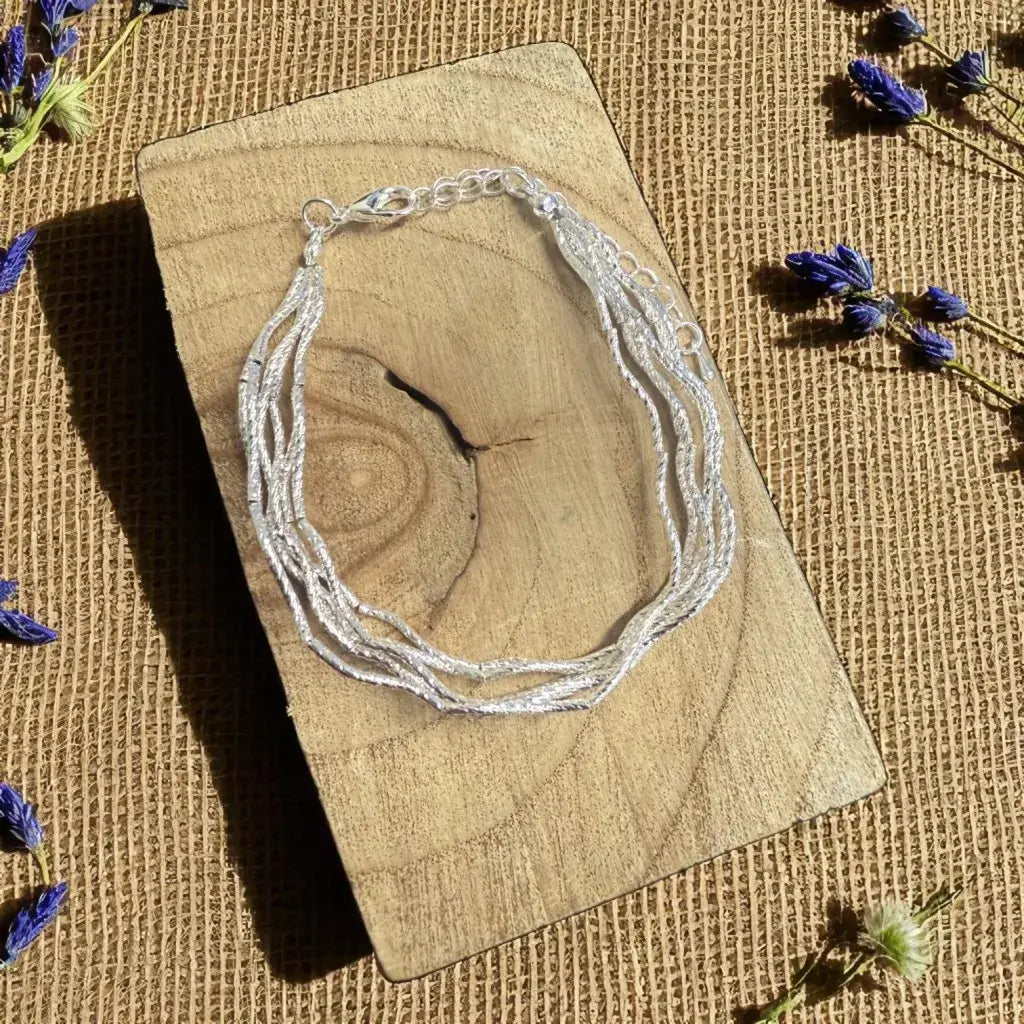 Jess & Lou - Multi-Strand Twisted Wire Bracelet Silver