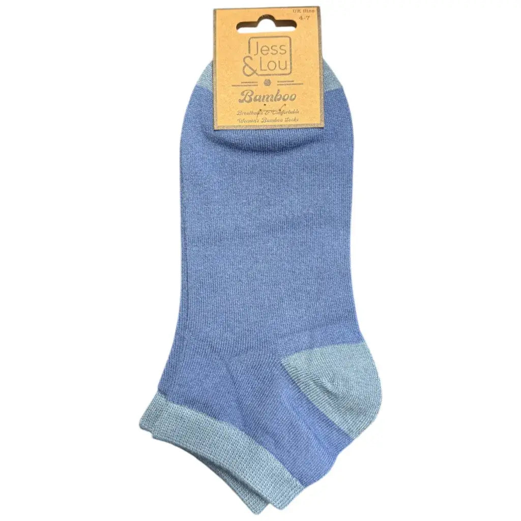 Jess & Lou - Denim Blue Bamboo Trainer Socks