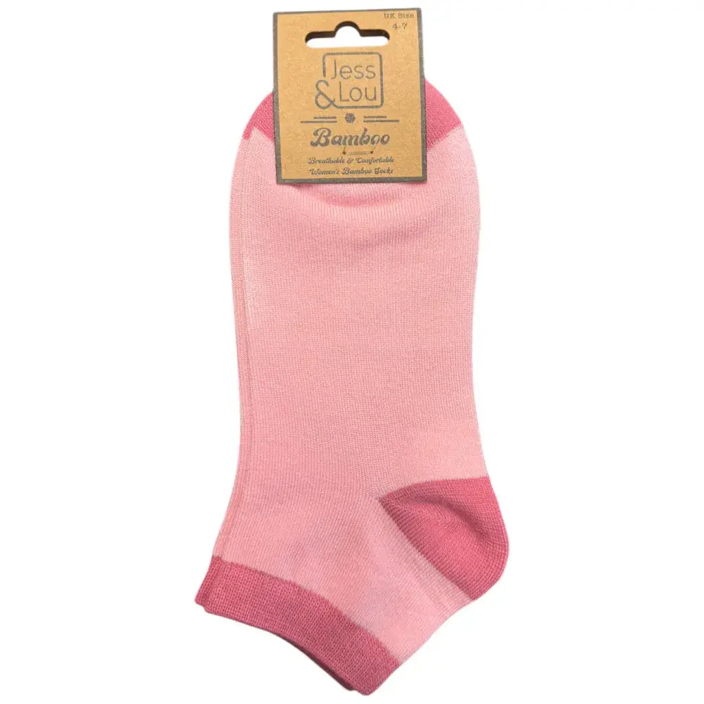 Jess & Lou - Candy Pink Bamboo Trainer Socks