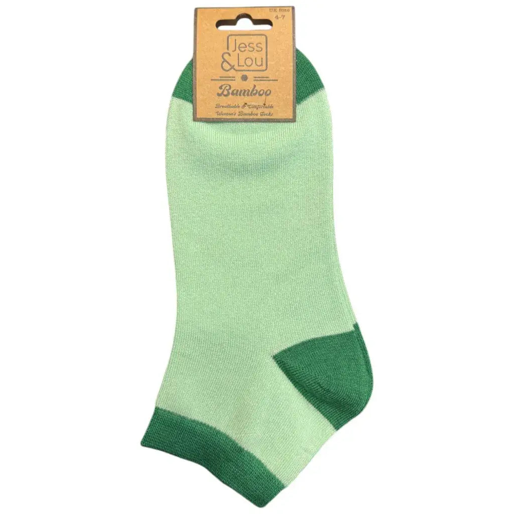 Jess & Lou - Mint Green Bamboo Trainer Socks