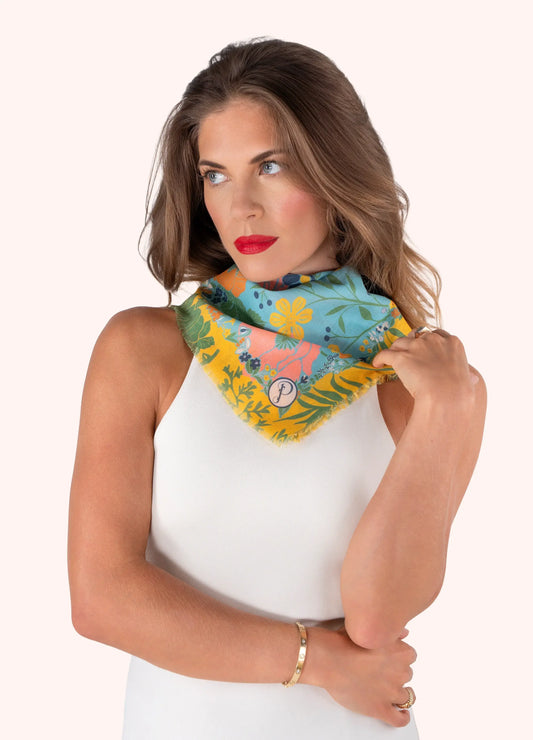 Powder Designs Cotton Bandana - Blue Blooms