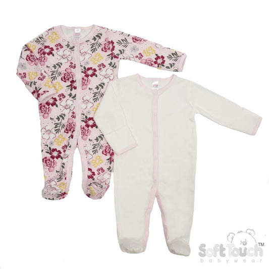 Girls Two Pack Sleepsuit
