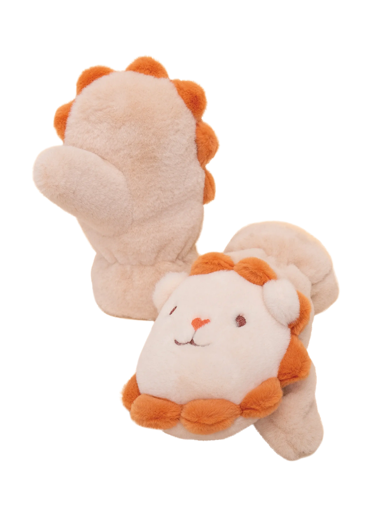 Powder Design Kids Cute Lion Fluffy Mittens - Cream