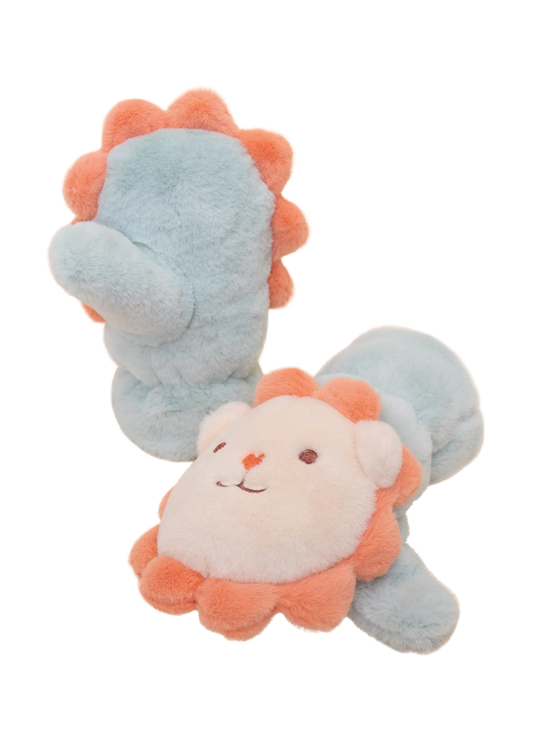 Powder Design Kids Cute Lion Fluffy Mittens - Ice