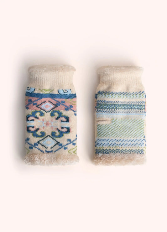 Powder Design Scandi Cosy Wrist Warmers/Mittens - Cream Mix
