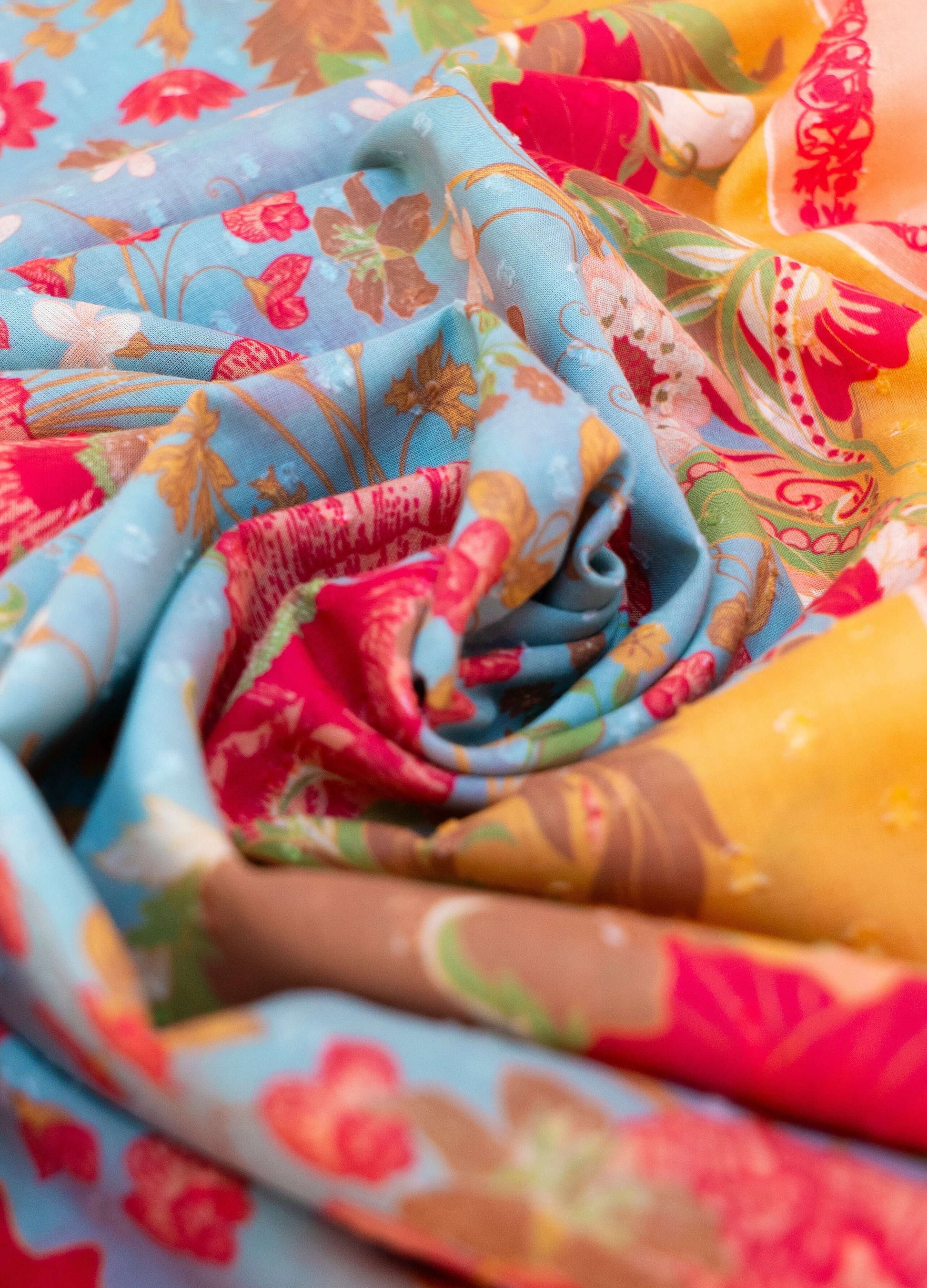 Powder Designs Cotton Scarf - Paisley Poppies