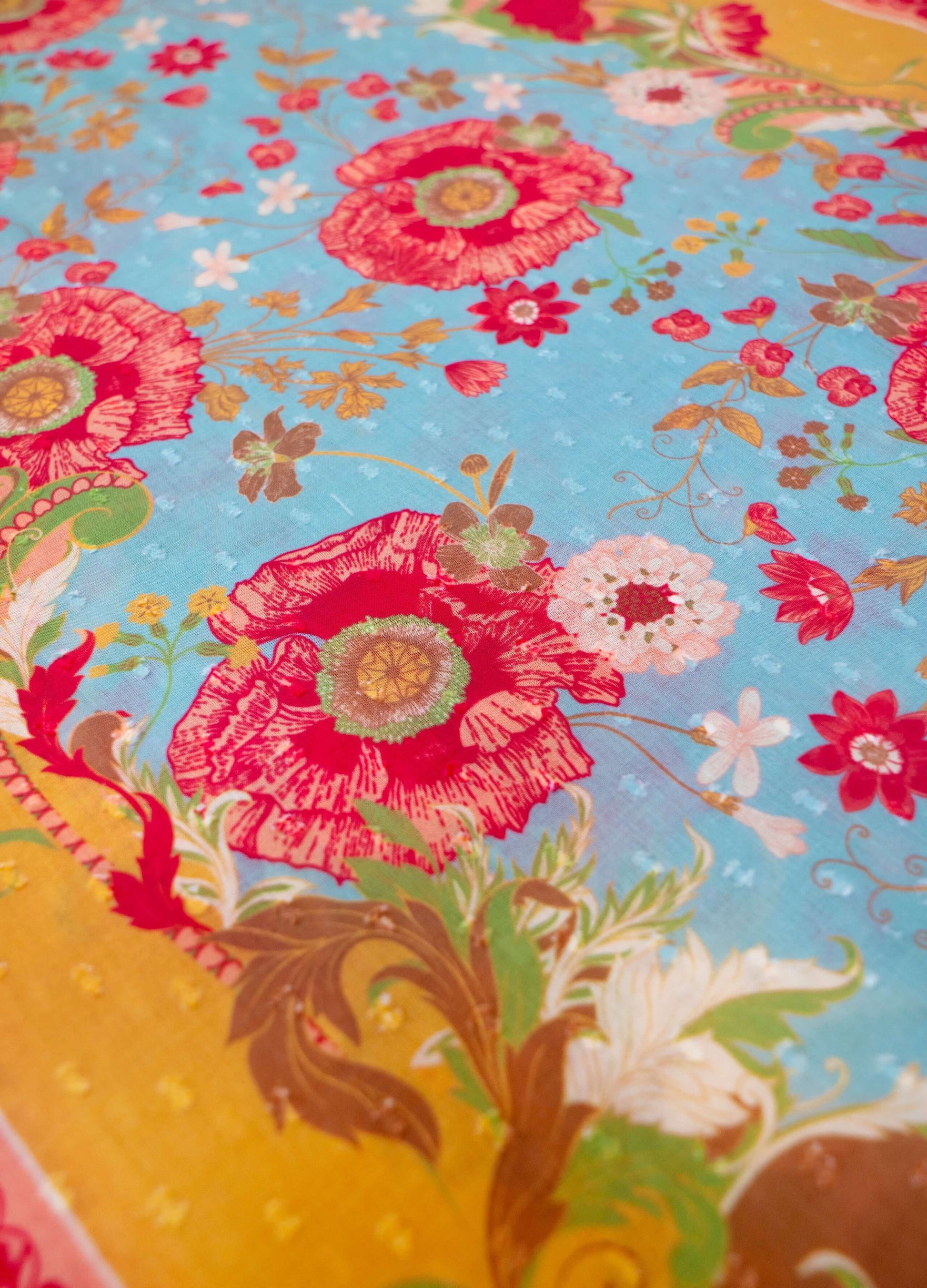 Powder Designs Cotton Scarf - Paisley Poppies