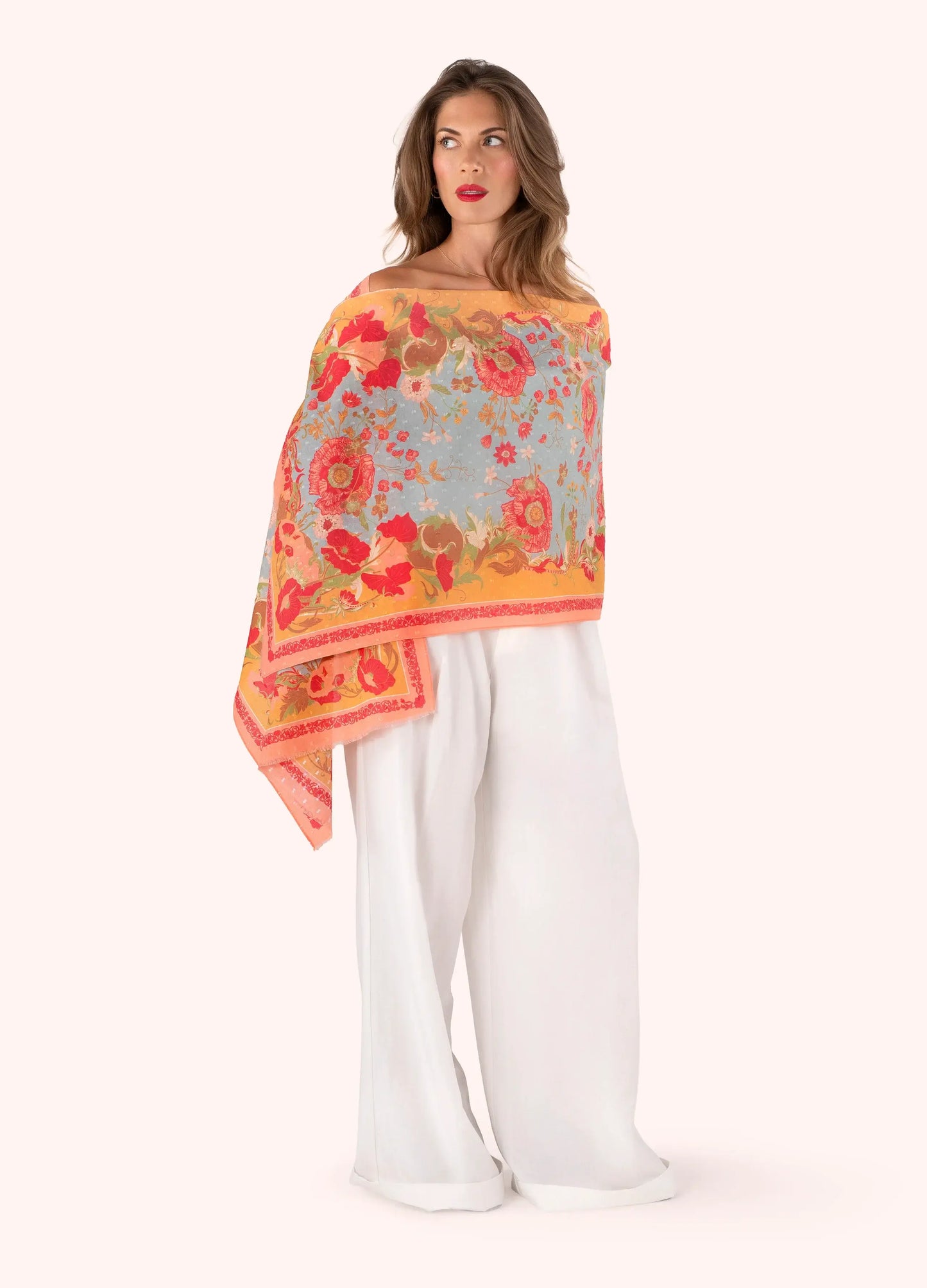 Powder Designs Cotton Scarf - Paisley Poppies