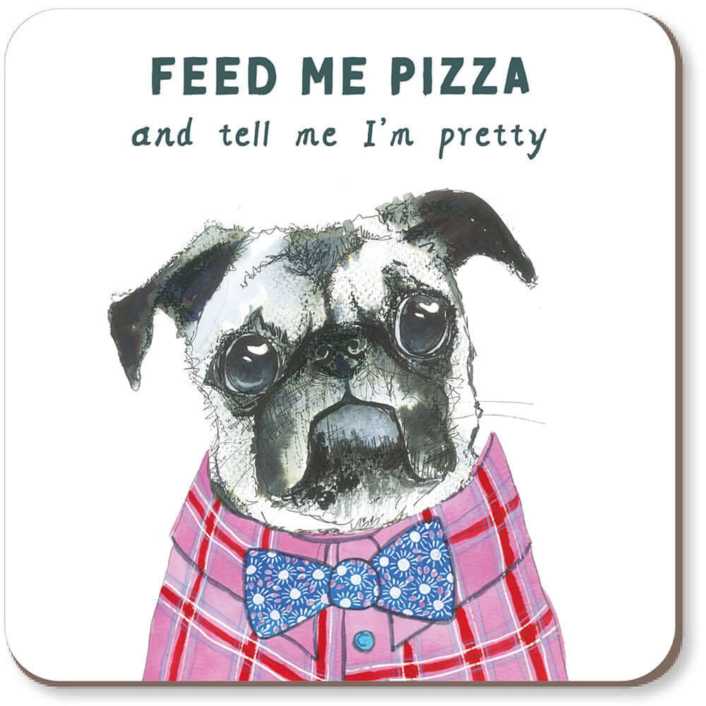 Pizza Novelty Pug Coaster